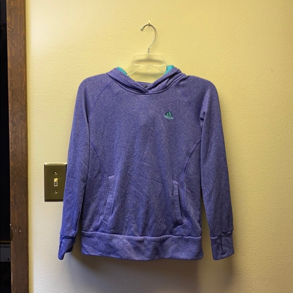 Purple and teal adidas sweatshirt
